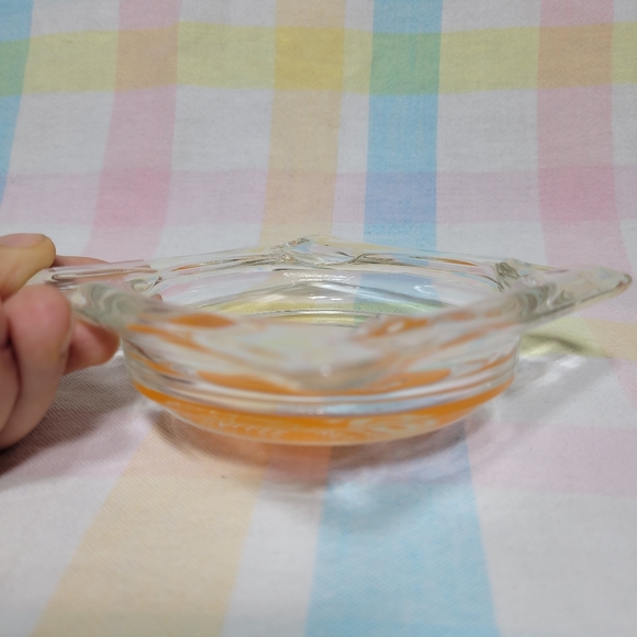 Vintage Sanka advertisement ashtray 97% caffein free coffee square glass - Picture 2 of 6